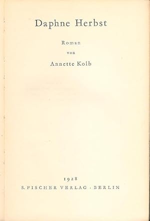 Bild des Verkufers fr Daphne Herbst. Roman. 5.-8. Aufl. zum Verkauf von erlesenes  Antiquariat & Buchhandlung