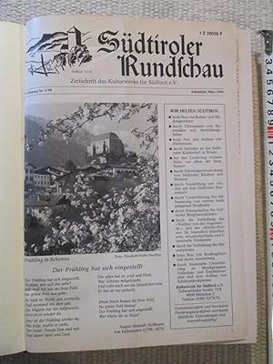 Südtiroler Rundschau : Zeitschrift des Kulturwerks für Südtirol e.V. [19. - 24. Jahrgang (1990-19...