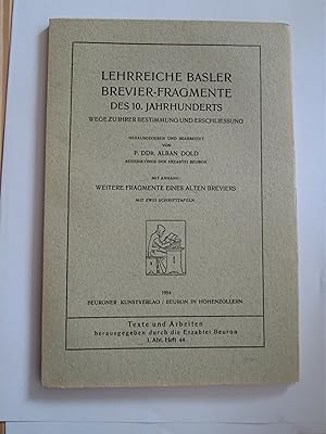 Lehrreiche Basler Brevier-Fragmente des 10. Jahrhunderts : Wege zu ihrer Bestimmung und Erschlies...