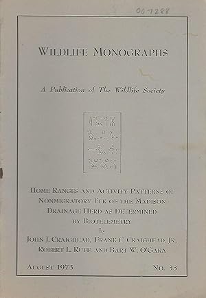 Imagen del vendedor de Home Ranges and Activity Patterns of Nonmigratory Elk of the Madison Drainage Herd as Determined by Biotelemetry (Wildlife Monographs, No.33, August, 1973) a la venta por Dorley House Books, Inc.