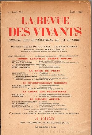 La Revue des Vivants. Organe des Générations de la Guerre. N°6 - 1ère année : Le Français au visa...