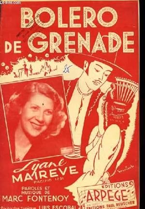 Seller image for BOLERO DE GRENADE partition pour le chant for sale by Le-Livre