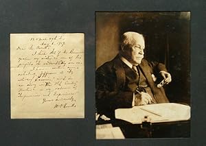 PHOTOGRAPH AND SIGNED MANUSCRIPT NOTE (1917), MATTED AND FRAMED