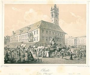 OLMÜTZ. "Der Oberring". Ring mit dem Rathaus, reich staffagiert.