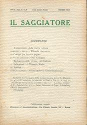 IL SAGGIATORE, rivista di critica e filosofia - 1931 - anno secondo n.16 del dicembre 1931., Mila...