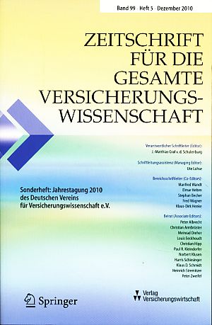 Seller image for Zeitschrift fr die gesamte Versicherungswirtschaft. Band 99, Heft 5, 2010. for sale by Fundus-Online GbR Borkert Schwarz Zerfa