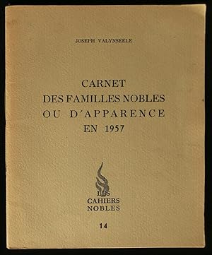 Imagen del vendedor de CARNET DES FAMILLES NOBLES OU D'APPARENCE EN 1957. a la venta por Librairie Franck LAUNAI