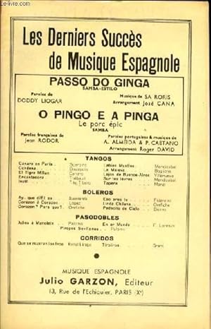 Bild des Verkufers fr PASSO DO GINGA samba-estilo / O PINGO E A PINGA (le porc pic) samba PARTITION POUR ORCHESTRE zum Verkauf von Le-Livre