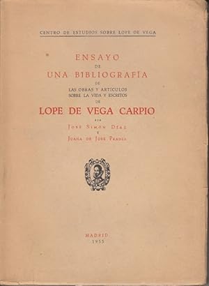 Image du vendeur pour ENSAYO DE UNA BIBLIOGRAFA DE LAS OBRAS Y ARTCULOS SOBRE LA VIDA Y ESCRITOS DE LOPE DE VEGA CARPIO mis en vente par Librera Vobiscum