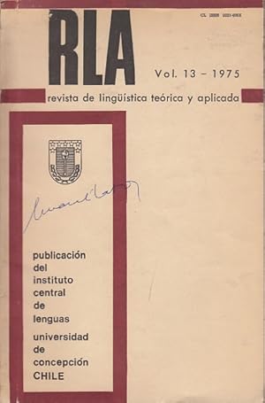 Imagen del vendedor de RLA. Revista de lingstica terica y aplicada. Vol. 13 a la venta por Librera Vobiscum