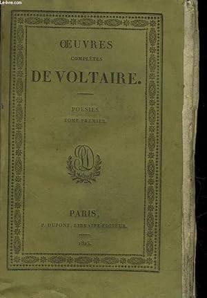 Seller image for OEUVRES COMPLETES DE VOLTAIRE - TOME 12 - POESIES - TOME 1 for sale by Le-Livre