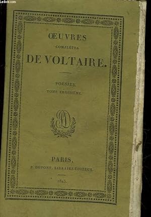 Seller image for OEUVRES COMPLETES DE VOLTAIRE - TOME 14 - POESIES - TOME 3 for sale by Le-Livre