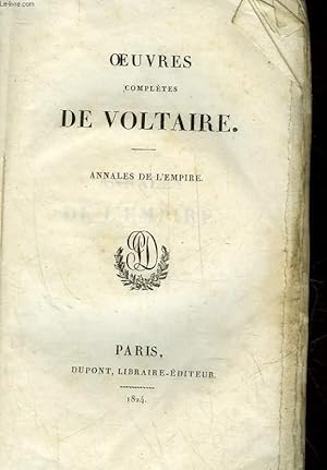 Seller image for OEUVRES COMPLETES DE VOLTAIRE - TOME 24 - ANNALES DE L'EMPIRE for sale by Le-Livre