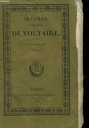 Seller image for OEUVRES COMPLETES DE VOLTAIRE - TOME 32 - PHILOSOPHIE - TOME 2 for sale by Le-Livre