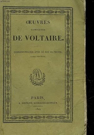 Seller image for OEUVRES COMPLETES DE VOLTAIRE - TOME 50 - CORRESPONDANCE AVEC LE ROI DE PRUSSE - TOME 1 for sale by Le-Livre