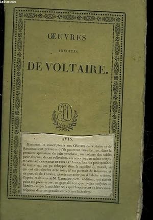 Seller image for LETTRES INEDITES DE VOLTAIRE for sale by Le-Livre