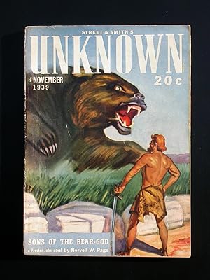 First Publication of Raymond Chandler's Story "The Bronze Door" in: Unknown, November 1939