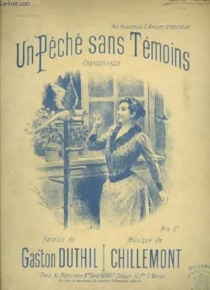 Seller image for UN PECHE SANS TEMOINS - CHANSONNETTE POUR PIANO. for sale by Le-Livre