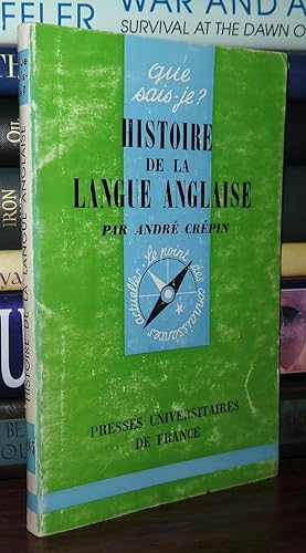 Seller image for HISTOIRE DE LA LANGUE ANGLAISE for sale by Rare Book Cellar