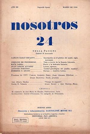 NOSOTROS - No. 24 - Segunda época. Año III, marzo de 1938. (Gabriel D' Annunzio por Nella Passini)