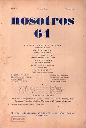 NOSOTROS - No. 64 - Segunda época. Año VI. Tomo XIV, julio de 1941. (Fernandez Moreno por Ezequie...