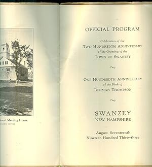 Swanzey, New Hampshire. Official Program. Celebration of the Two Hundredth Anniversary of the Gra...