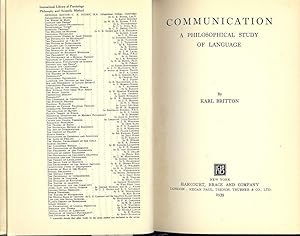 Bild des Verkufers fr COMMUNICATION: A PHILOSOPHICAL STUDY OF LANGUAGE zum Verkauf von Antic Hay Books