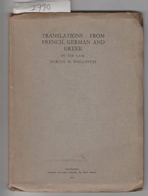 Translations from French, German and Greek.