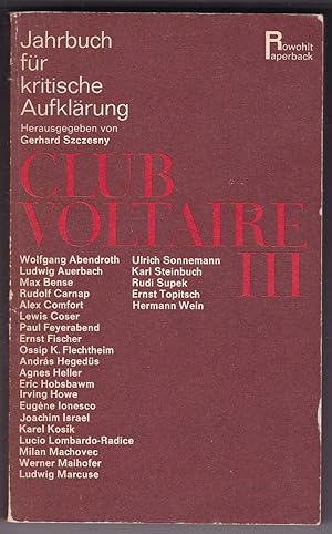 Imagen del vendedor de Club Voltaire III. Jahrbuch fr kritische Aufklrung a la venta por Kultgut