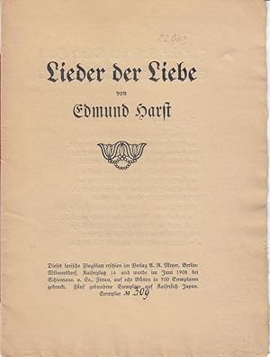 Imagen del vendedor de Lieder der Liebe a la venta por Antiquariat Werner Steinbei