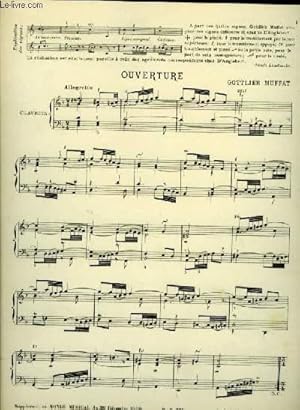 Bild des Verkufers fr OUVERTURE pour clavecin SUPPLEMENT AU MONDE MUSICAL DU 30 DECEMBRE 1909 zum Verkauf von Le-Livre