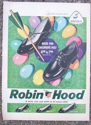 Image du vendeur pour 1959 ROBIN HOOD EASTER SHOES MAGAZINE ADVERTISEMENT mis en vente par Gibson's Books