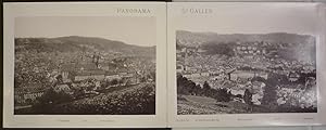 Panorama von St. Gallen. 6teiligen Panorama in Leporello. Ansicht der ganzen Stadt: Westseite mit...