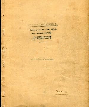 Seller image for War's nicht erst gestern ? Schauspiel in drei Akten. Deutsche Fassung [des englischen Textes] Julius Berstl. Bhnentyposkript. for sale by Antiquariat am Flughafen