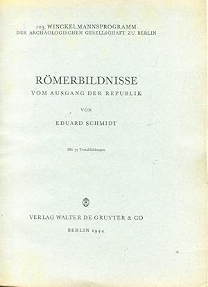 Bild des Verkufers fr Rmerbildnisse vom Ausgang der Republik. zum Verkauf von Antiquariat am Flughafen