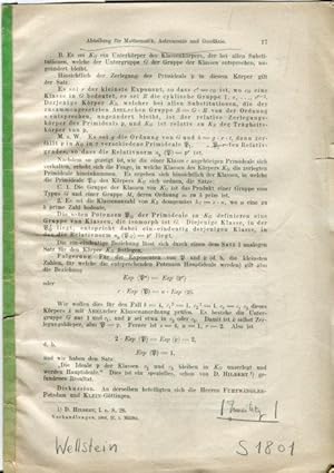 Grundzüge einer arithmetischen Theorie der algebraischen Größen einer unabhängigen Veränderlichen.