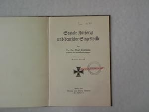 Bild des Verkufers fr Soziale Frsorge und deutscher Siegeswille. zum Verkauf von Antiquariat Bookfarm