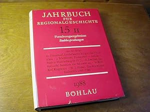 Bild des Verkufers fr Jahrbuch Fr Regionalgeschichte JbRegG Band 15 2. Teil zum Verkauf von Antiquariat Fuchseck