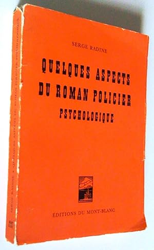 Seller image for Quelques aspects du roman policier psychologique for sale by Claudine Bouvier