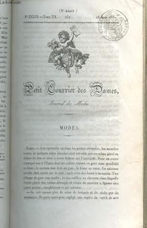 Bild des Verkufers fr PETIT COURRIER DES DAMES , Journal des Modes - ANNEE 1831 - Tome XX/ OUVRAGE INCOMPLET. zum Verkauf von Le-Livre