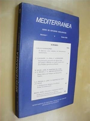 Seller image for MEDITERRANEA. SERIE DE ESTUDIOS GEOLOGICOS. NUMERO 1. ENERO 1983 for sale by LIBRERIA TORMOS