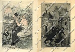 HENRI BOUTET. GRAVURES ORIGINALES. NOCTURNE. CIRCA 1900. (Weight= 10 grams)