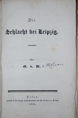 Bild des Verkufers fr Die Schlacht bei Leipzig. zum Verkauf von Antiquariat  Braun