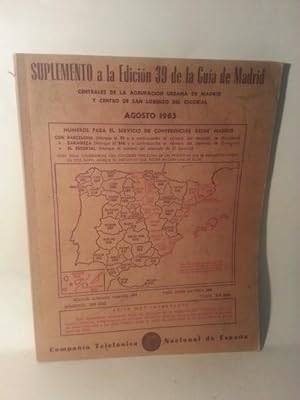 Imagen del vendedor de C.T.N.E. Suplemento a La Edicion 39 De La Guia De Madrid. Centrales De La Agrupacion Urbana De Madrid y Centro De San Lorenzo Del Escorial. a la venta por LIBRERIA CLIO