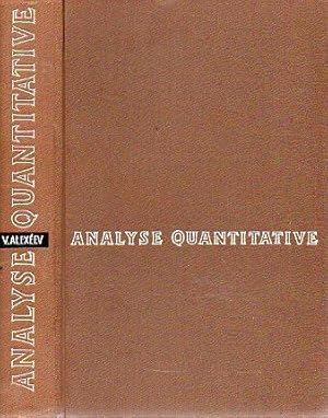 Imagen del vendedor de ANALYSE QUANTITATIVE. Trad. M. Lazarewitch. a la venta por angeles sancha libros