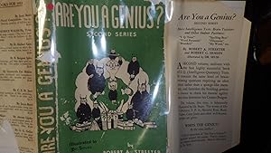 Image du vendeur pour Are You a Genius? Second Series, 4th printing, 1933, With 6 Illustrations by DR. Seuss in B/W, ,Interesting Tests & Answers. Rare Early Appearance of Dr. Seuss as illustrator. in Green & B/W DustJacket by Dr. Seuss, mis en vente par Bluff Park Rare Books