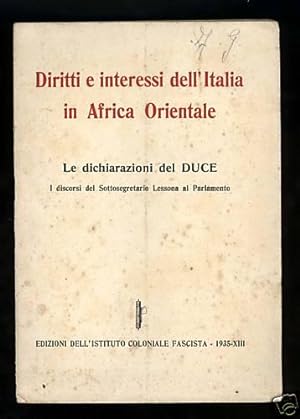 Diritti e interessi dell'Italia in Africa Orientale