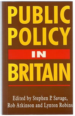 Seller image for Public Policy in Britain for sale by Michael Moons Bookshop, PBFA