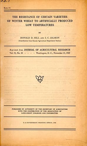 Image du vendeur pour The Resistance of Certain Varieties of Winter Wheat to Artificially Produced Low Temperatures mis en vente par Book Booth