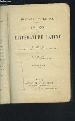 Imagen del vendedor de LECONS DE LITTERATURE LATINE. a la venta por Le-Livre